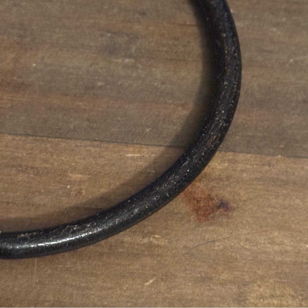 Vintage Thick Leather Solid Silver Ball Bead Chok… - image 7